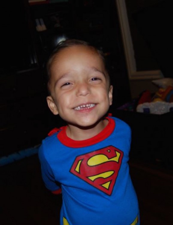 Sandra's son in his Superman shirt