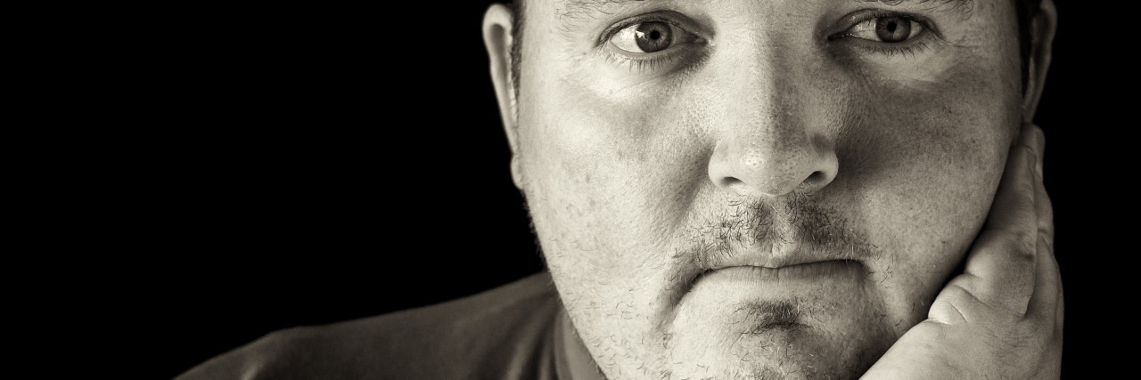 Anxiety & Irrational Thoughts: 'You Have Nothing to Be Anxious About' black and white of a male in his 30s