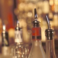bottles of liquor at a bar