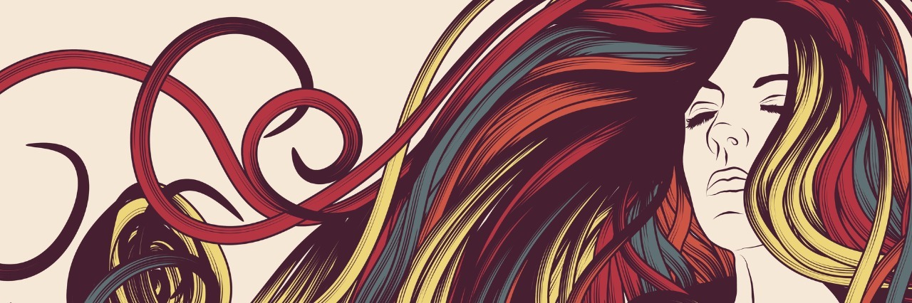 Tricks and Things I Do to Manage My Anxiety Woman's face with long colorful curly hair