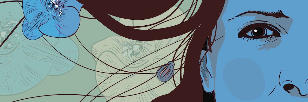 People Think Depression and Anxiety Is Part of My Personality painting of a woman with flowers in her hair