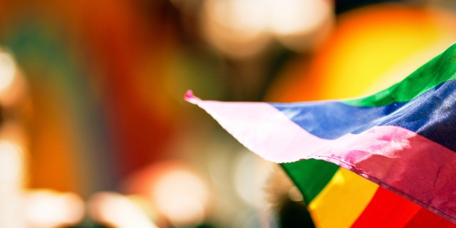 World Mental Health Day, National Coming Out Day and Invisible Disability Week Rainbow flag