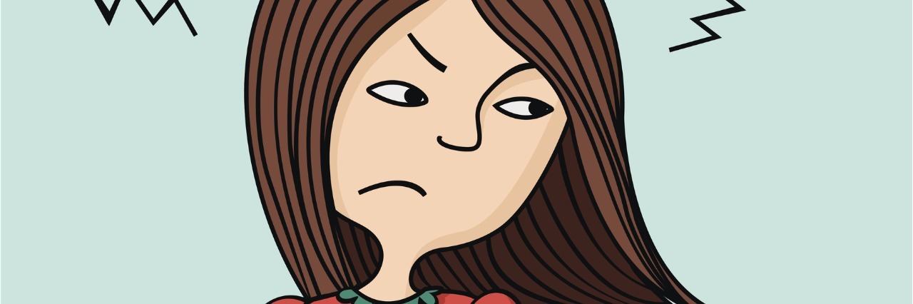 illustration of a frustrated young girl