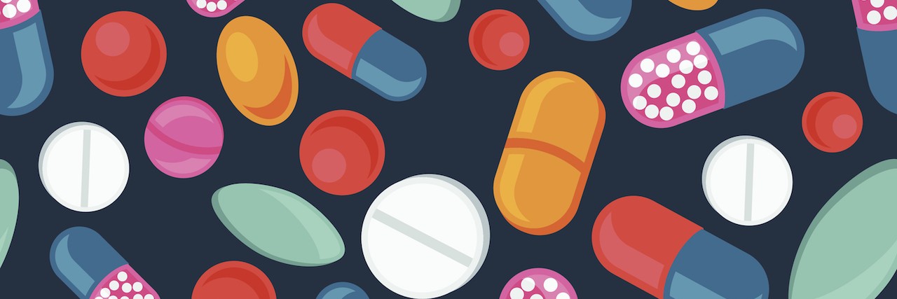 drawn pills and capsules