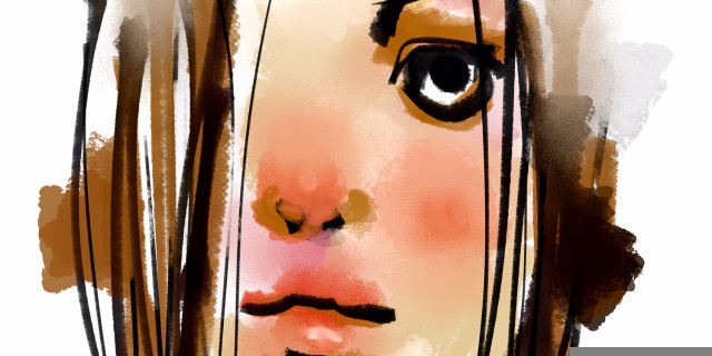 Woman face. watercolor illustration