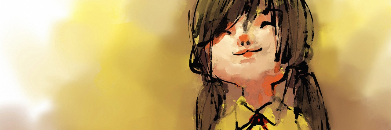 Autistic Person Asks for Acceptance on World Mental Health Day digital painting of girl smile