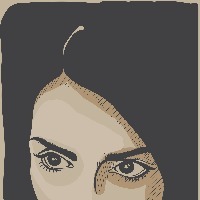 illustration of woman's eyes and dark hair