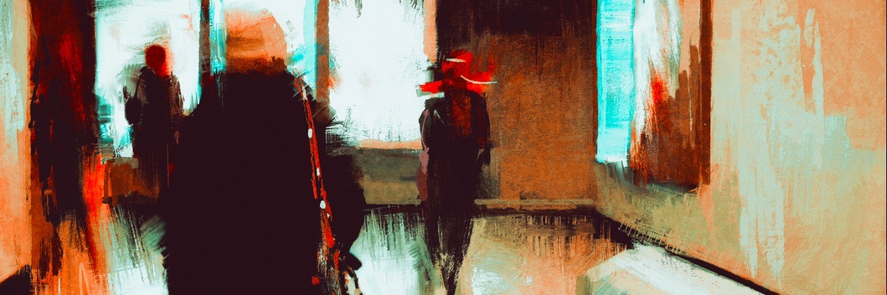 Autism: 10 Things I Always Have on Me When Going Out Illustration of person carrying a purse, walking indoors near escalator