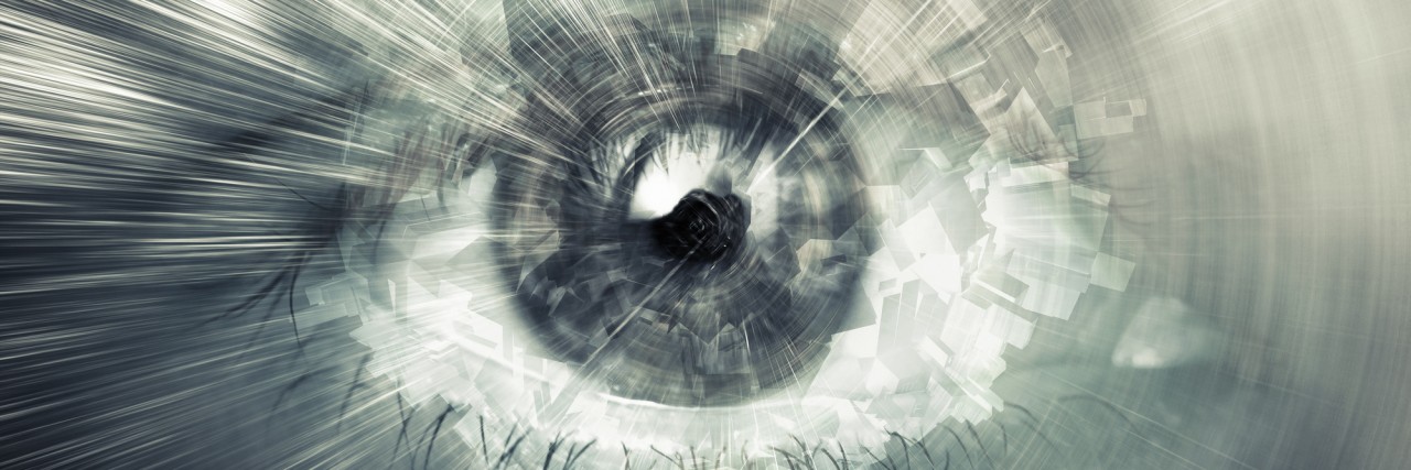 What Hyperfocus Feels Like and How to Handle It abstract illustration with chaotic structures mixed with human eye