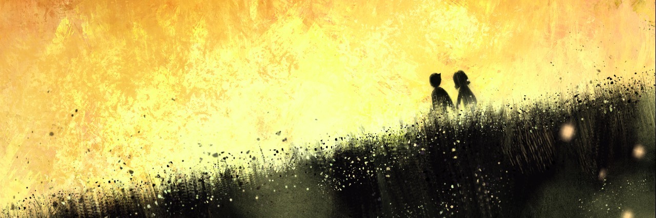 Things to Be OK With If You Have a Chronic Illness digital painting of sunset with couple in the meadow, oil on canvas texture