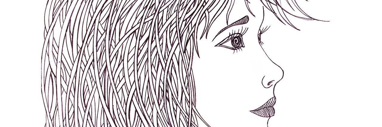 Letter to People Who Feel They Don't Deserve Love Profile of beautiful woman with waving hair.Graphic style.