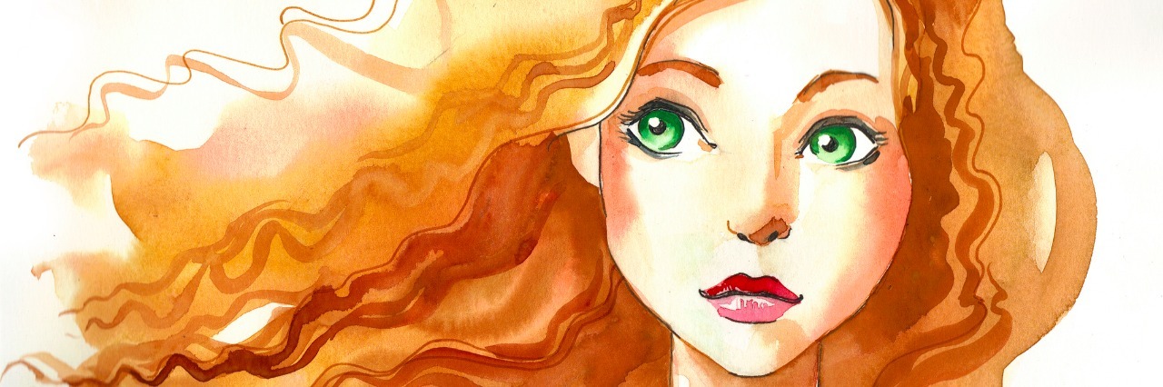 Why I Chose to Talk About My Fibromyalgia Watercolor sketch of a girl with red hair