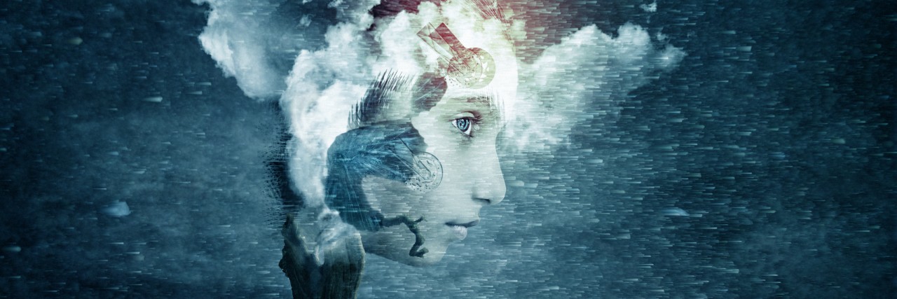 Feeling Alone and Isolated by Depression, and Pushing People Away abstract futuristic art imagination of face in dreams