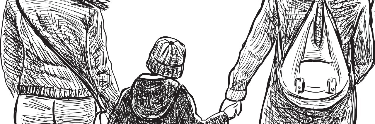 The Best Response I've Received When Telling People My Son Is Autistic Illustration of two women holding a boy's hands as they walk