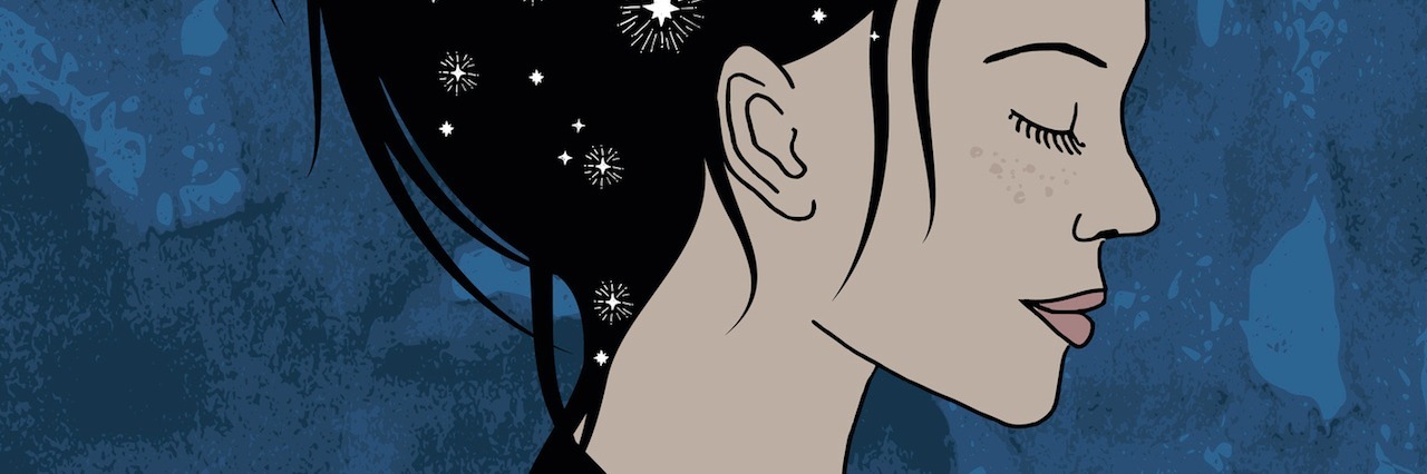 What to Know When You Love Someone With Depression woman with the night sky drawn in her hair