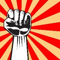 illustration of a fist up in the air