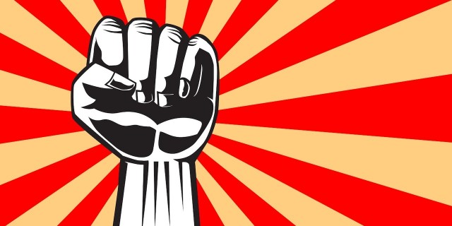 On Behalf of the Mental Illness Community: Enough Is Enough illustration of a fist up in the air