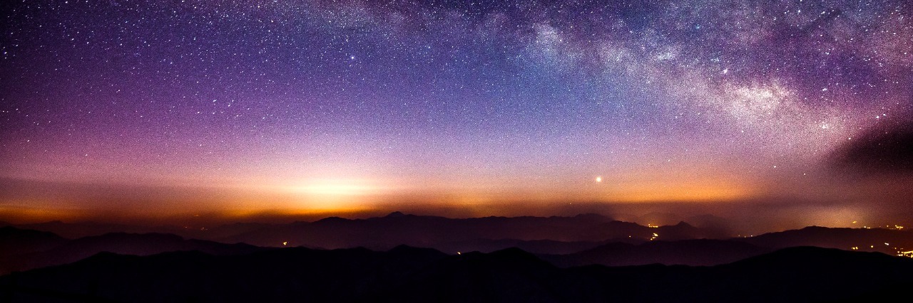 Milky Way Galaxy over Mountain at Night, Deogyusan mountain