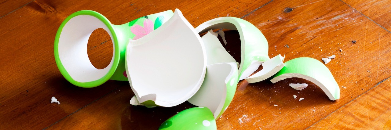 How a Broken Vase Taught Our Daughter a Lesson About Mental Illness broken vase on the ground