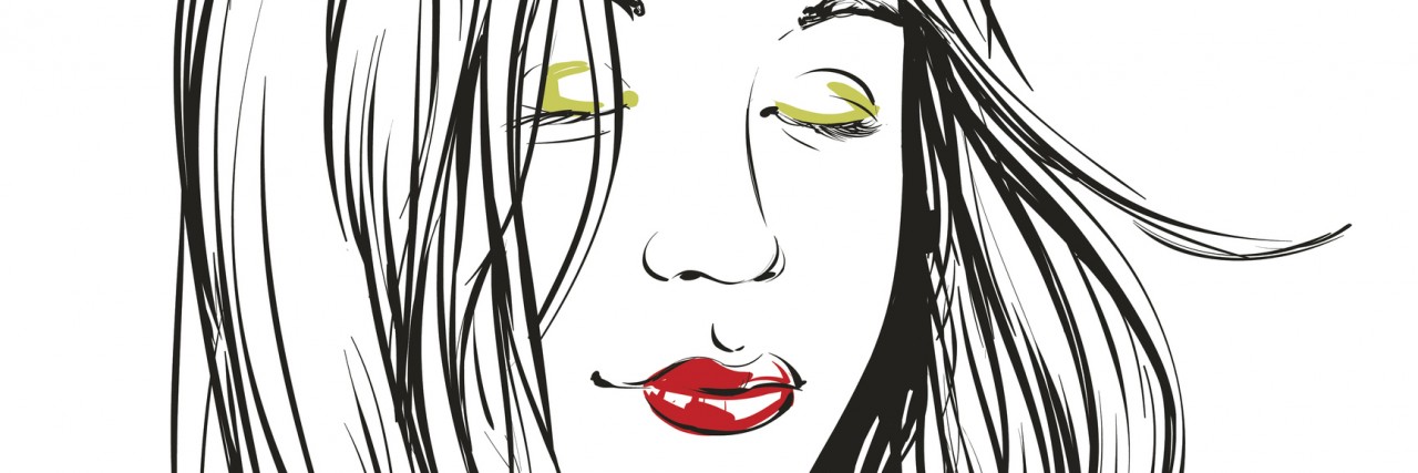 Two Week After My Suicide Attempt: What I'm Grateful For sketch of woman with eyes closed