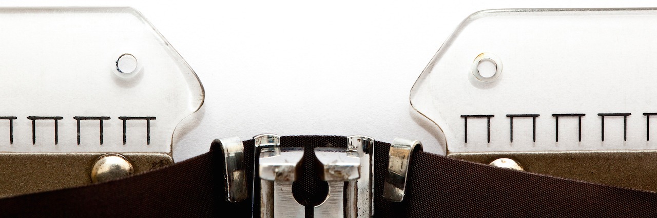 How I Describe My Depression type writer says words have power.