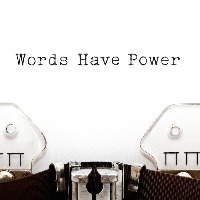 type writer says words have power.