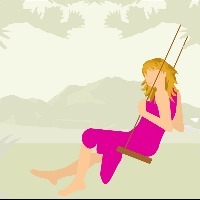 artist on a woman on a swing
