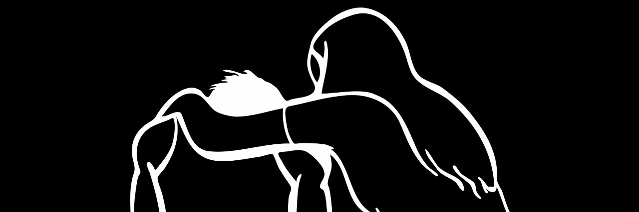 How to Be Friends With Someone Who's Depressed a drawing of a girl with her arm around her friend