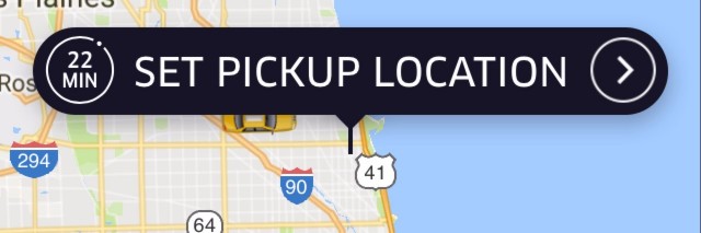 Screenshot of Uber App
