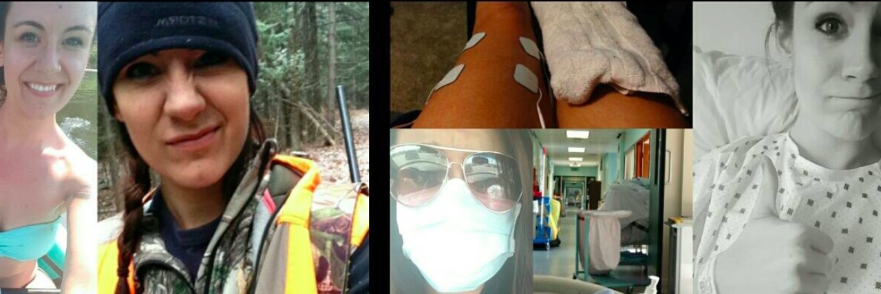 My Fibromyalgia and Lupus Diagnosis: Lessons I Learned collage of photos of a woman, including photos of her sick and doing activities like playing the guitar
