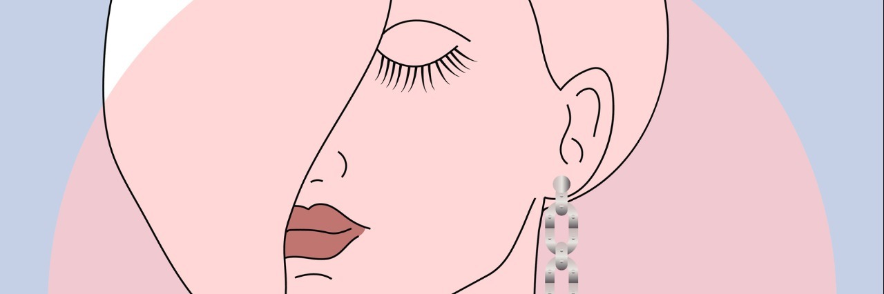 Assumptions People Make About Living With a Mitrofanoff Bladder Hand drawn women with an earring made of silver and ruby