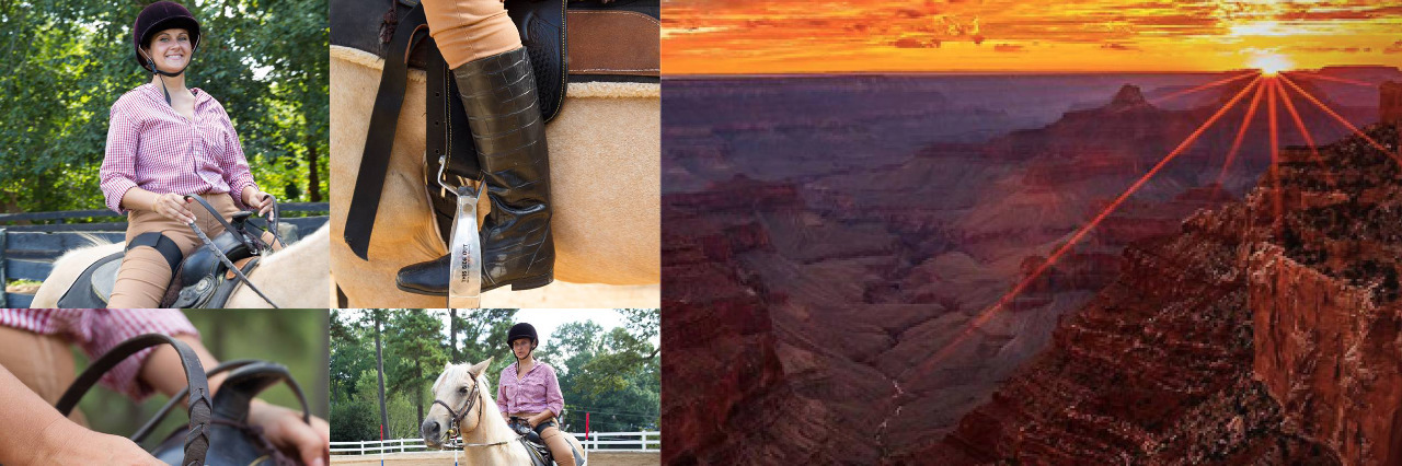 Crossing the Grand Canyon as a Woman With Inclusion Body Myopathy Cara riding a horse.