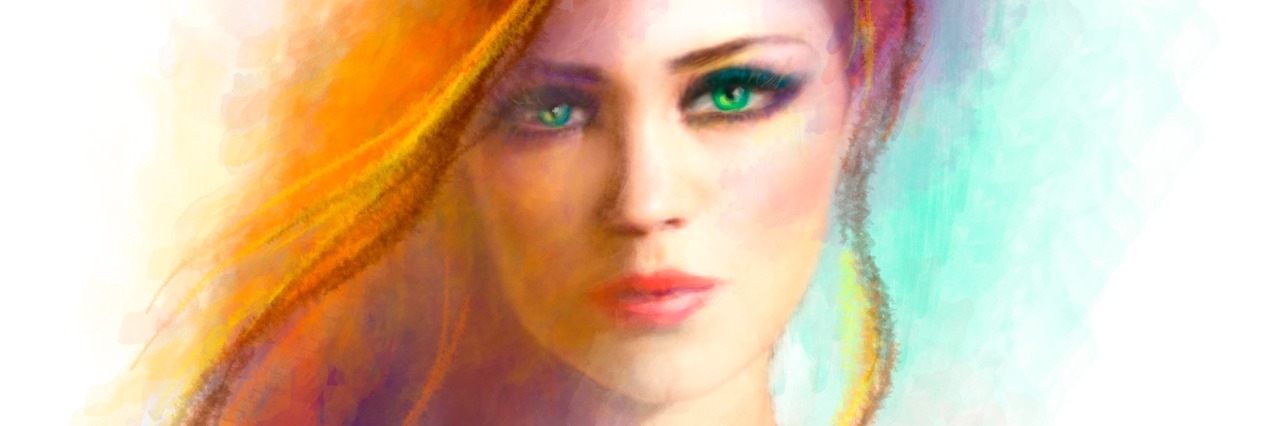 Why I Talk About Crohn's Disease Even Though People Think It's Gross illustration of woman with colorful hair