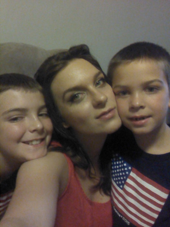 mom and two young sons