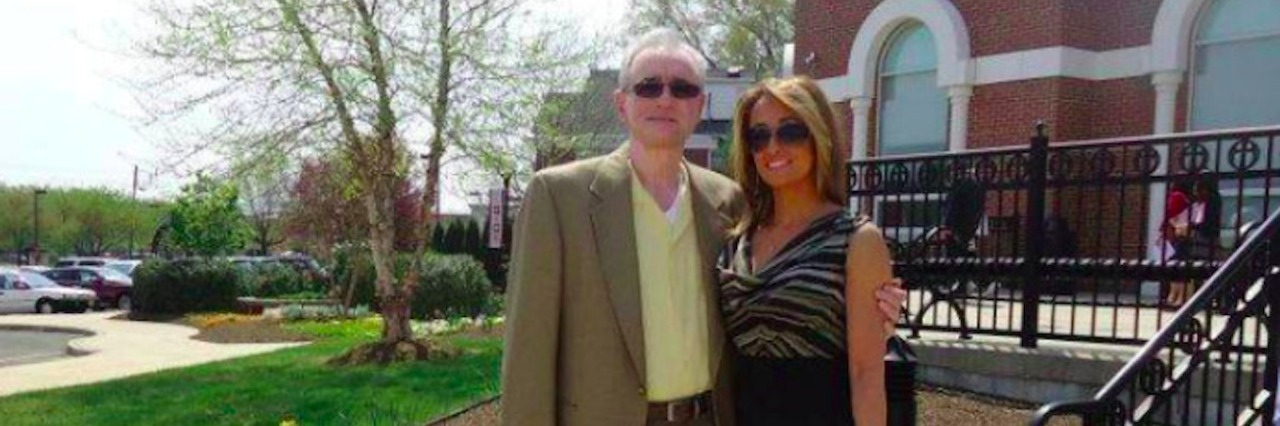 What Grieving Has Taught Me and How Grief Has Changed Me Lisa and her dad, standing near a lawn and garden outdoors