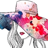 Sketch of a girl in a hat. Fashion illustration. Hand drawn