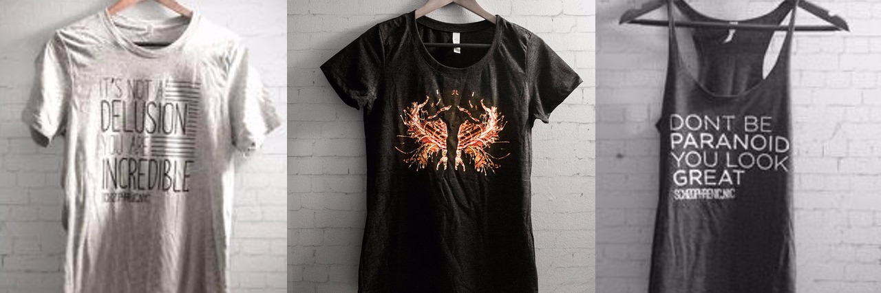 Michelle Hammer Creates Schizophrenic.NYC to Benefit Schizophrenia Photo illustrating the different designs offered by Schizophrenic.NYC