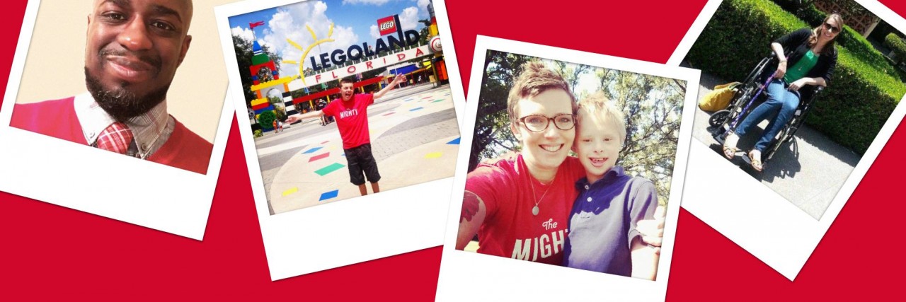 Kim Whitcomb: Live Video Q&A on The Mighty The Mighty Facebook cover photo depicting real pictures from the Mighty community