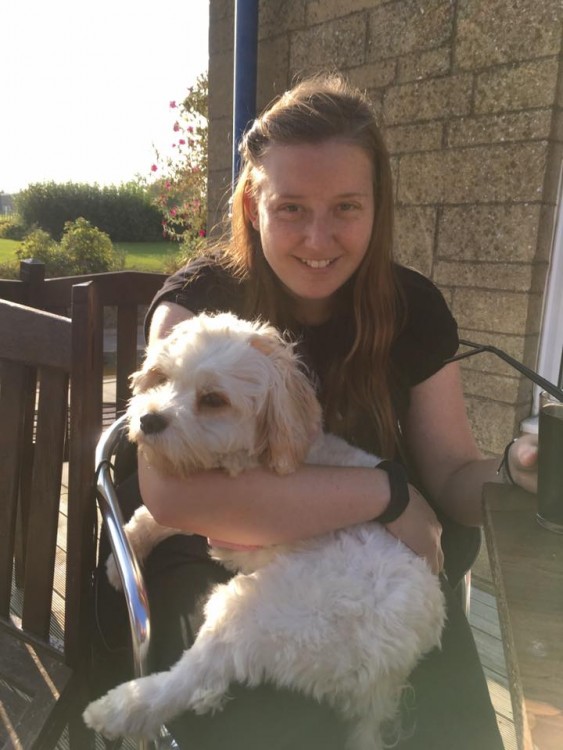 young girl and her dog