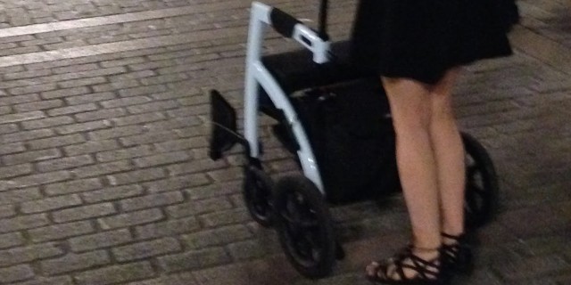 To the People Who Ask 'What's Wrong With You?' Ardra with her rollator, 'Optimus Prime.'
