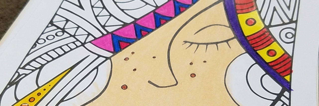 Trying to Relax With ADHD My current work in progress coloring pencil illustration