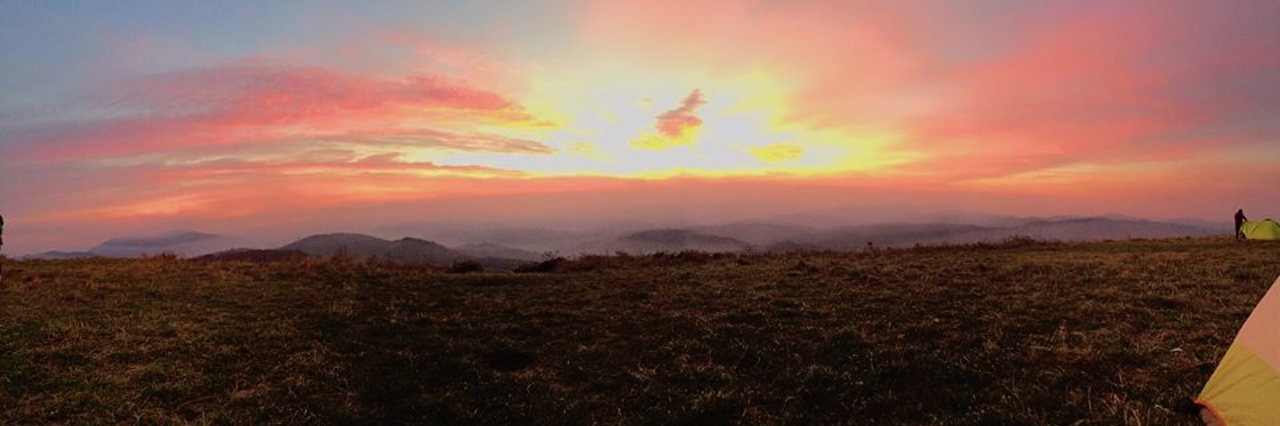 sunset over mountains