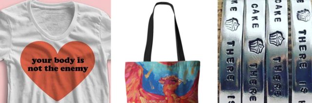 A t-shirt, a tote bag and a necklace