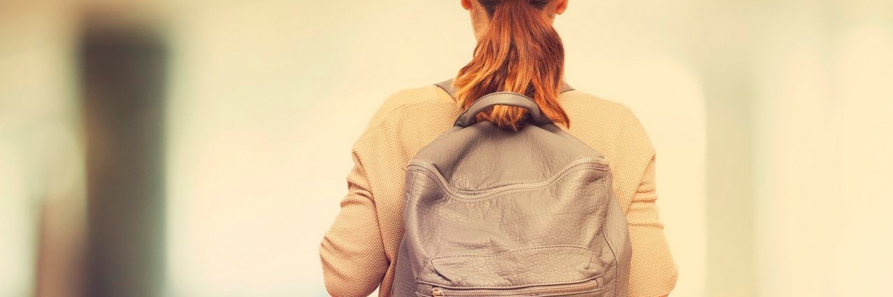 Letter to My Younger Self Who Teachers Said Was ‘Too Sick to Be Smart’ college student carrying a backpack