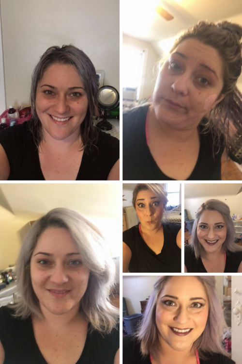 collage of photos of woman with and without makeup