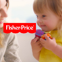 Screenshot of commercial with young girl with Down syndrome