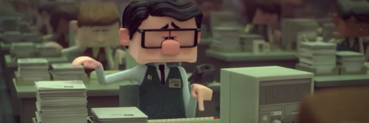 Disney's 'Inner Workings' Is an Example of Living With Anxiety and OCD Screenshot of Disney Short film "Inner Workings"