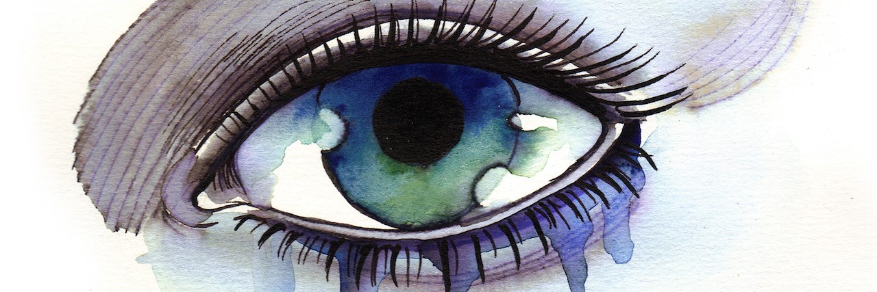 What It Means to Have Depression Watercolor sketch of a crying woman eye