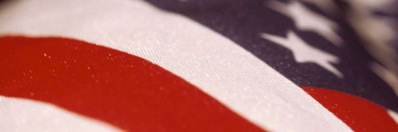 close up of a portion of the american flag