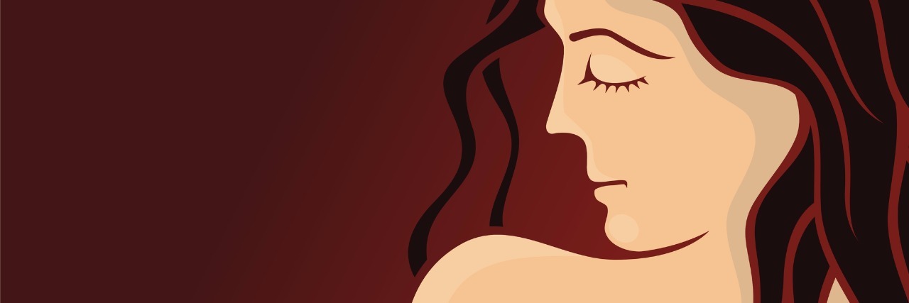 Discovering Your Identity After an Ehlers-Danlos Syndrome Diagnosis illustration of woman with long brown hair looking over her shoulder and smiling